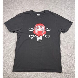 Icecream Shirt Mens Large Black Daruma Ice Cream Cone Crossbones Graphic Tee